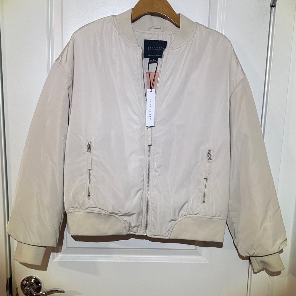 Sanctuary Beige Bomber Jacket